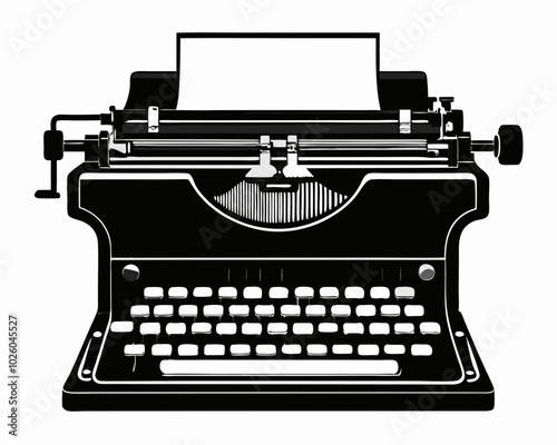 Typewriter icon. Simple illustration of typewriter vector icon for web design isolated, Old typewriter icon on white background.
