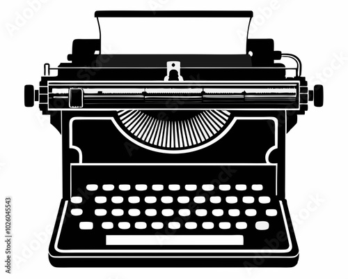 Typewriter icon. Simple illustration of typewriter vector icon for web design isolated, Old typewriter icon on white background.
