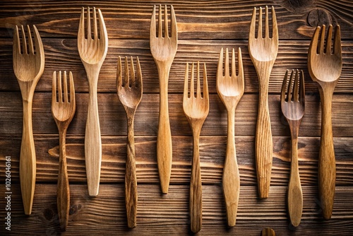 Wooden Forks Isolated on Transparent Background for Culinary and Kitchen Use