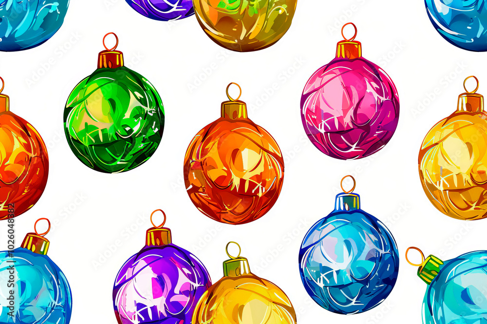 Composition with multicolored Christmas tree balls on a white background. Concept of holidays, Christmas and New Year. Composition with multicolored Christmas tree balls on a white background. Concept of holidays, Christmas and New Year.