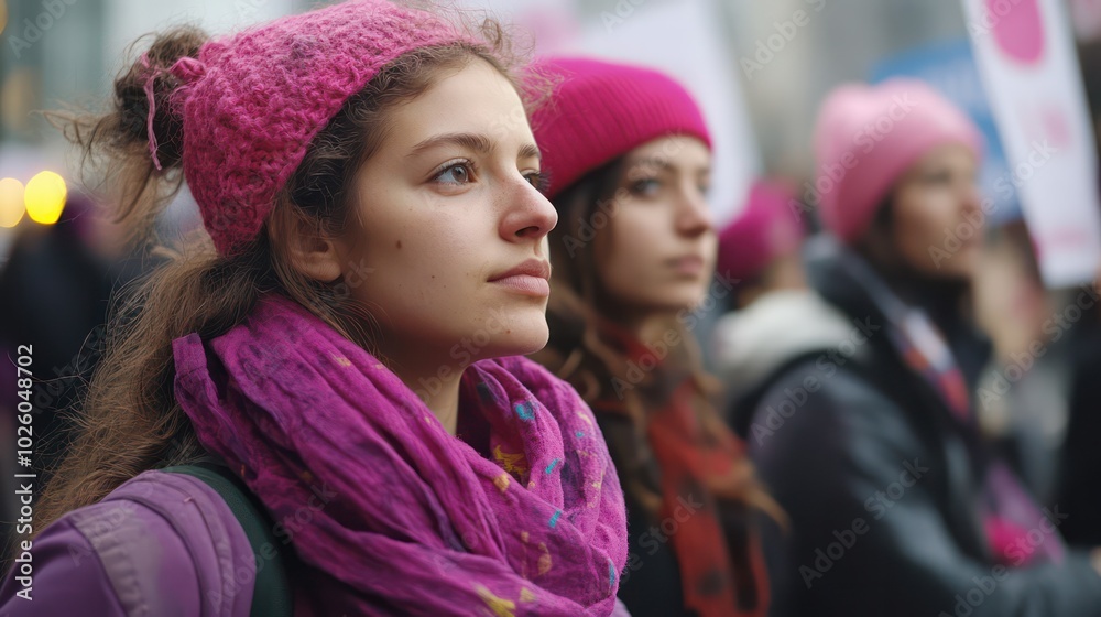A protest advocating for gender equality, focusing on women rights and dismantling societal barriers. A protest advocating for gender equality, focusing on women rights and dismantling societal barriers.