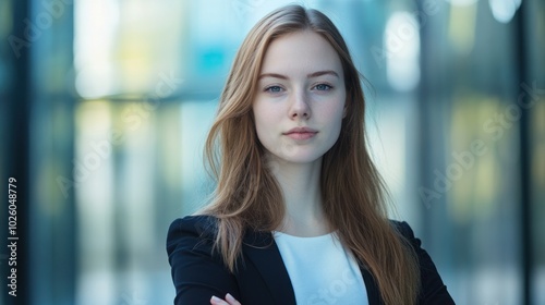 Confident young woman portrait - Portraits that highlight confidence and empowerment, often used for professional or motivational contexts.