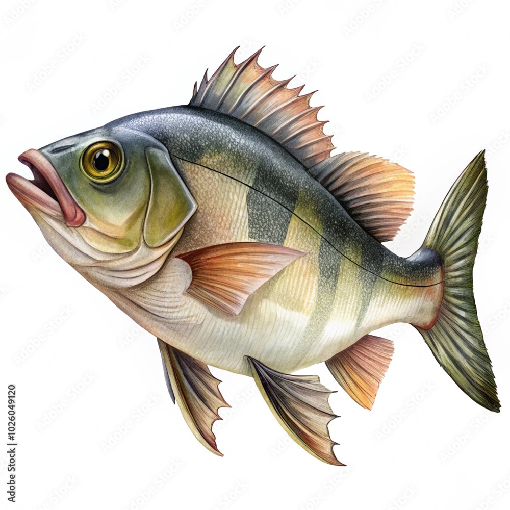 Sea bass fish isolated on a white background Sea bass fish isolated on a white background