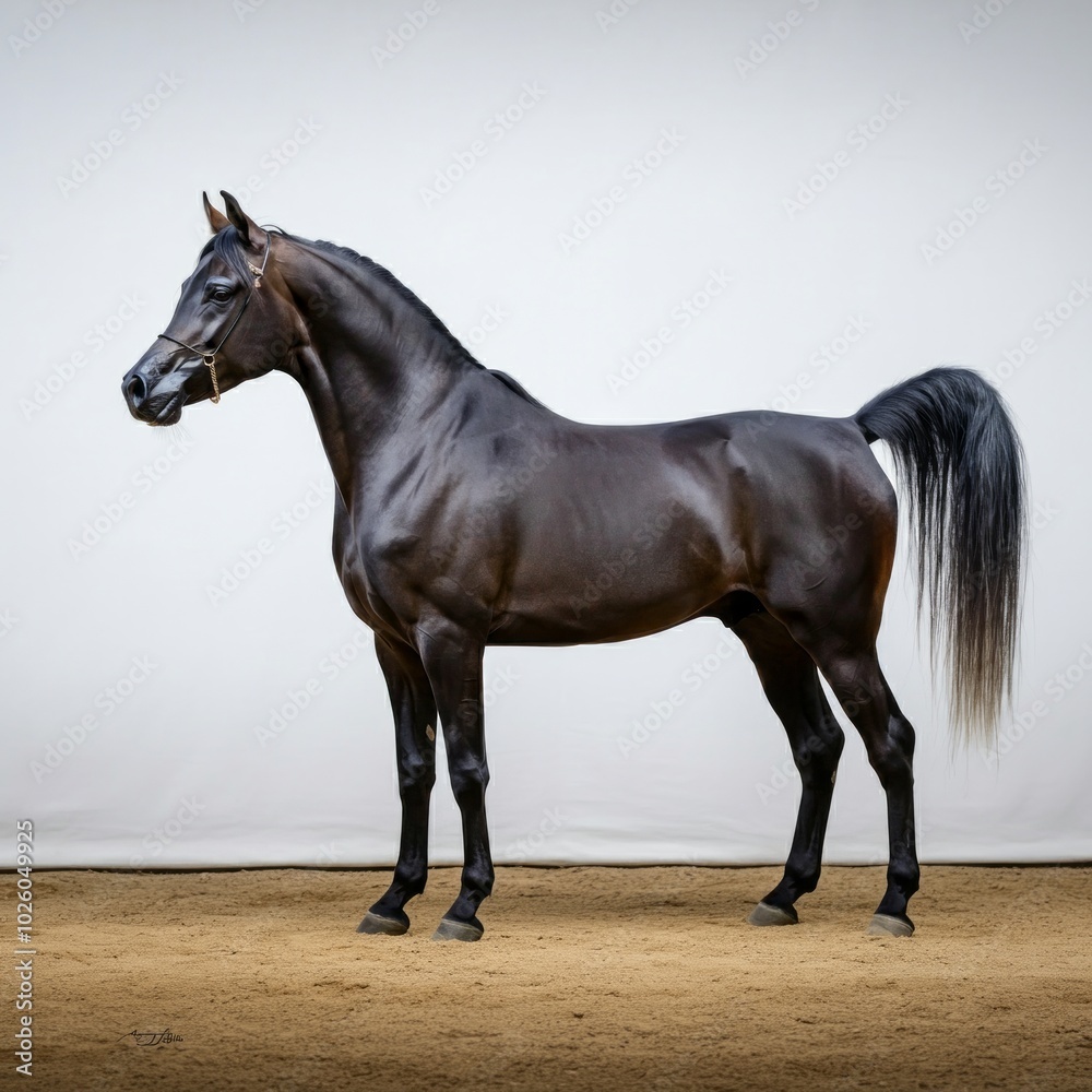 Obraz premium cute arabian horse isolated on background 