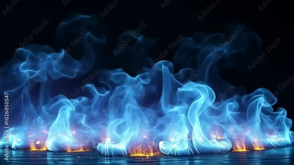 blue smoke and fire on dark background blue smoke and fire on dark background
