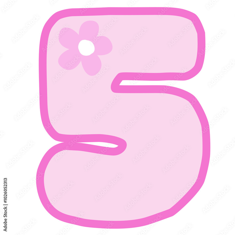 pink letter a number5 pink letter a number5