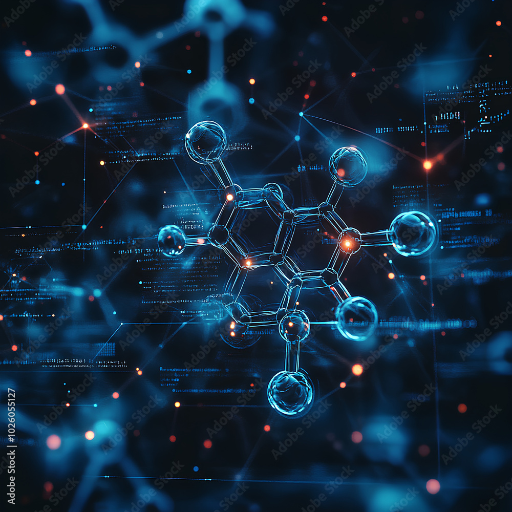 Molecular Structure Abstract Science Technology Digital Network Connections Molecular Structure Abstract Science Technology Digital Network Connections