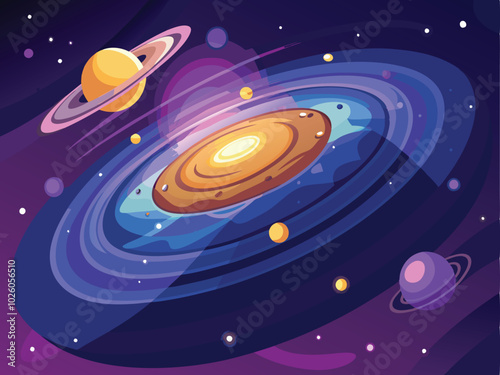 illustration of a rocket in the space