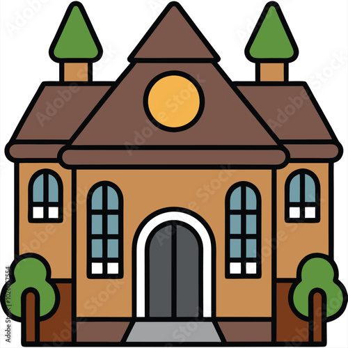 Mansion House Flat vector illustration  on a white background