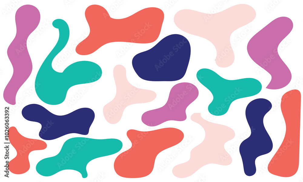 Set of irregular blobs. Black random liquid organic shapes. Wavy deform spots, fluid circle or simple amoeba blob. isolated on white background. Vector illustration. EPS 10 Set of irregular blobs. Black random liquid organic shapes. Wavy deform spots, fluid circle or simple amoeba blob. isolated on white background. Vector illustration. EPS 10