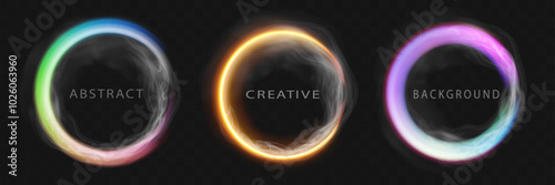 Light abstract circle with smoke. Abstract creative background.Vector illustration.
