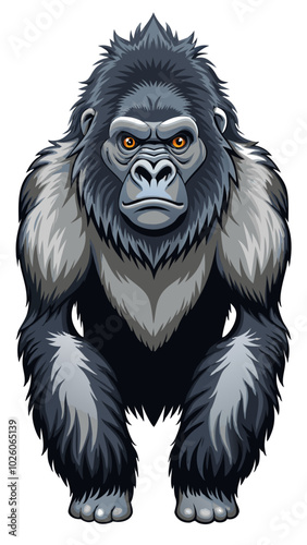 Mountain Gorilla head, Gorilla illustration