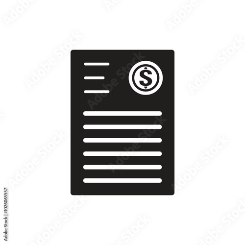 Invoice icon logo design template isolated illustration
