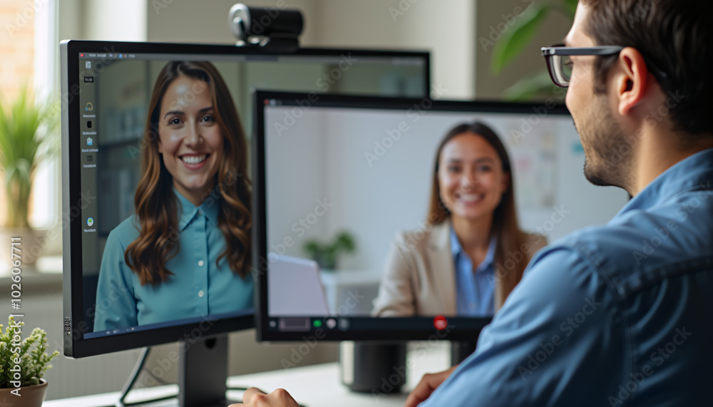Video Call Meeting with Remote Team Video Call Meeting with Remote Team