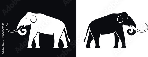 Mammoth logo. Isolated mammoth on white background