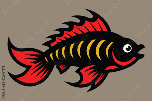 Solid color Scorpion Fish animal vector design