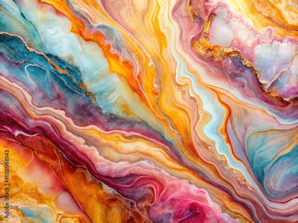 Obraz premium Graceful marble texture showcasing swirling veining in gentle tones, offering a refined aesthetic perfect for crafting elegant and creative background designs.