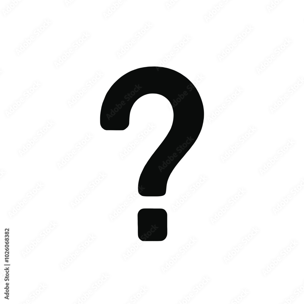 A large black question mark on a white background A large black question mark on a white background