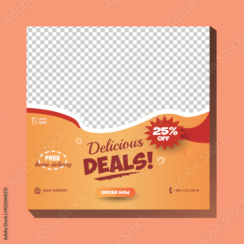 social media food poster template design