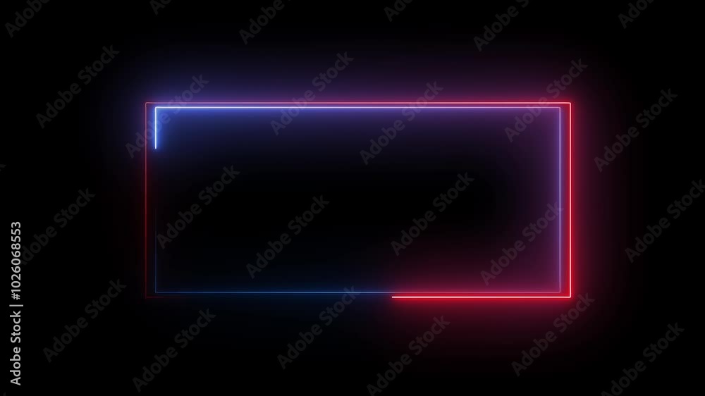 Neon Rectangle Frame Animated Video Neon Rectangle Frame Animated Video