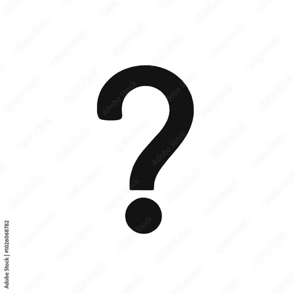 A large black question mark on a white background A large black question mark on a white background