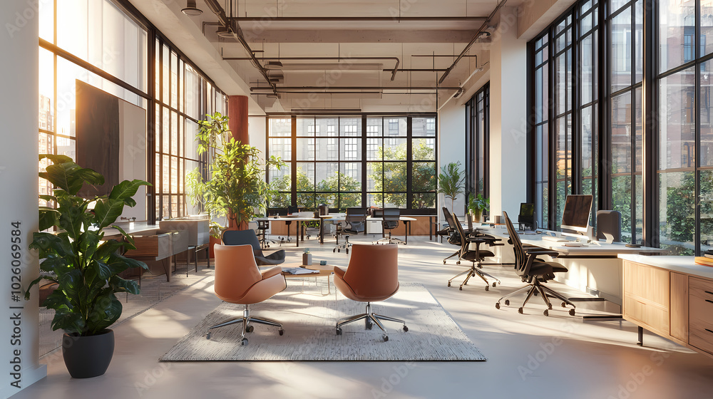 Generative AI, Smart Office with Ergonomic Furniture and Natural Light-Filled Spaces
Generative AI, Smart Office with Ergonomic Furniture and Natural Light-Filled Spaces