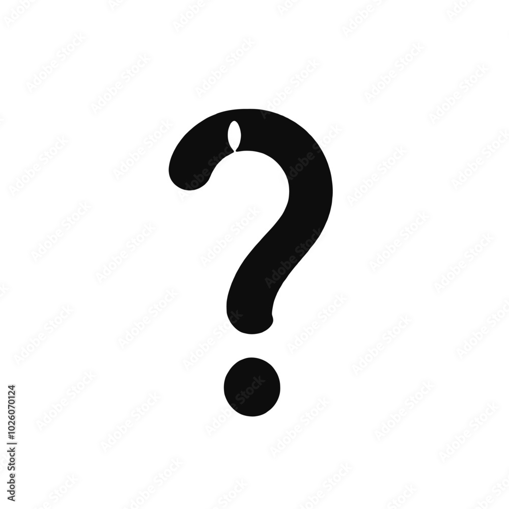 A large black question mark on a white background A large black question mark on a white background