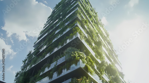 Generative AI, Sustainable Urban Design: High-Rise with Smart Glass Technology
 photo
