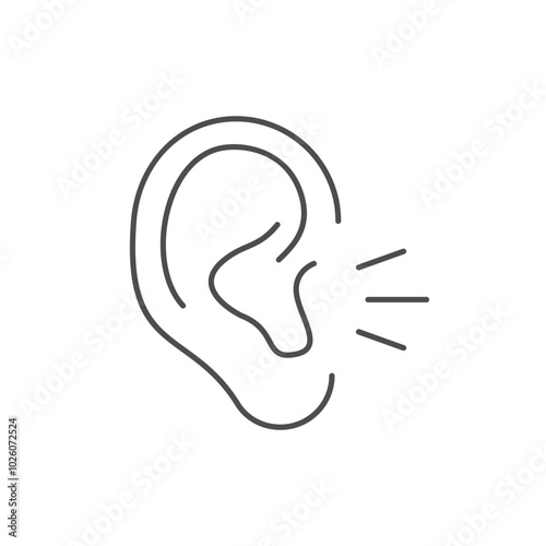 Ear pain line outline icon