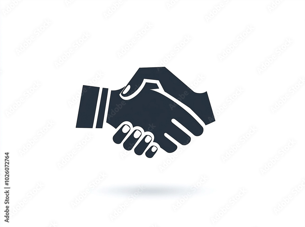 Simple Handshake Icon in Black and White – Vector Illustration for Business and Partnership Simple Handshake Icon in Black and White – Vector Illustration for Business and Partnership