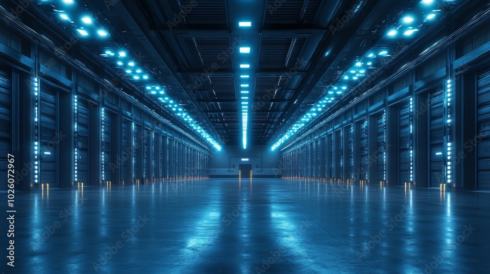 Futuristic Data Center Interior Futuristic Data Center Interior