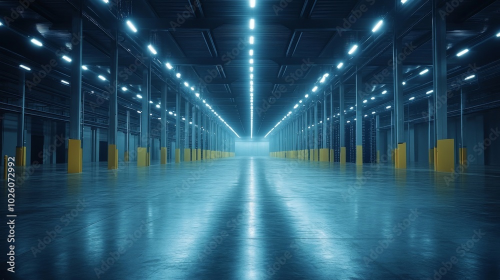 Fototapeta premium Futuristic Warehouse Interior