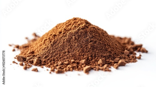 Ground Coffee on White Background