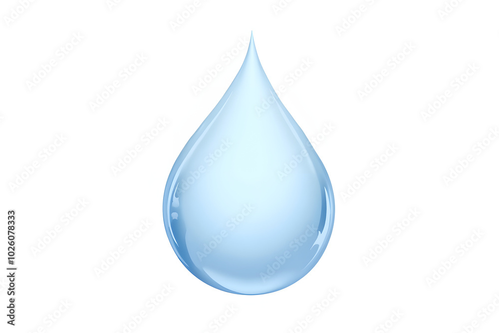 Realistic water drop cut out outline on white background Realistic water drop cut out outline on white background