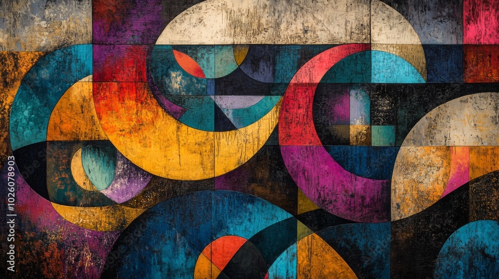 Fototapeta premium Colorful Abstract Geometric Art