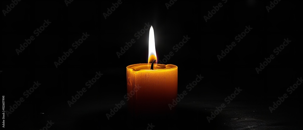 A black background illuminated by lights with a candle with a sticking out, Generative AI. A black background illuminated by lights with a candle with a sticking out, Generative AI.