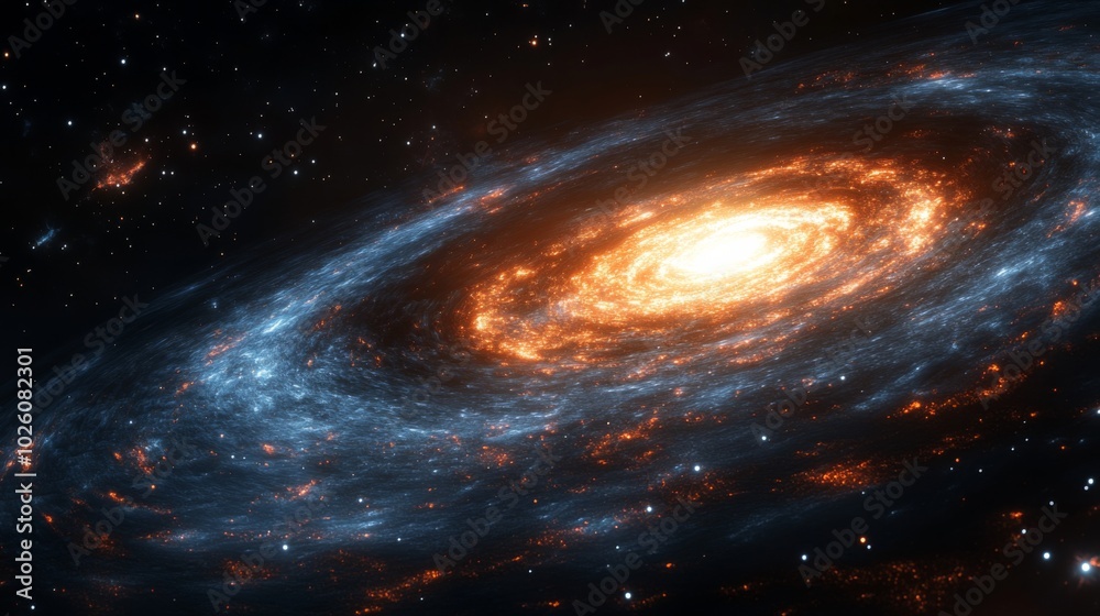 Stunning Spiral Galaxy in Outer Space Stunning Spiral Galaxy in Outer Space