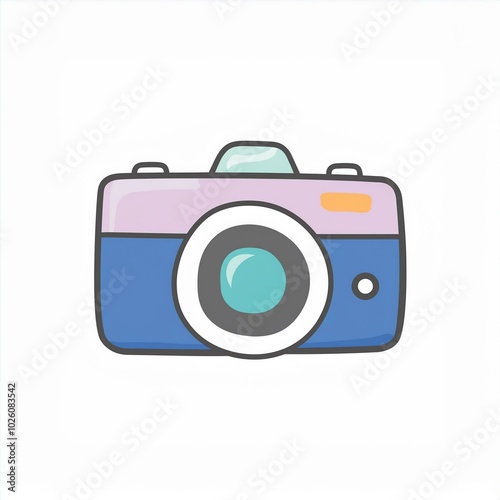 illustration of a camera hand drawn isolated on white