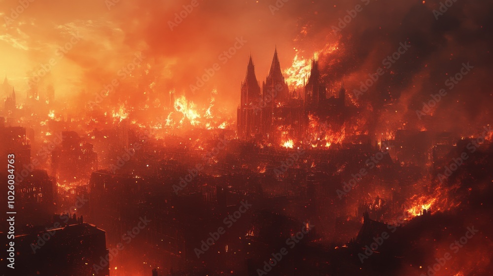 Fototapeta premium Majestic Cityscape Inferno