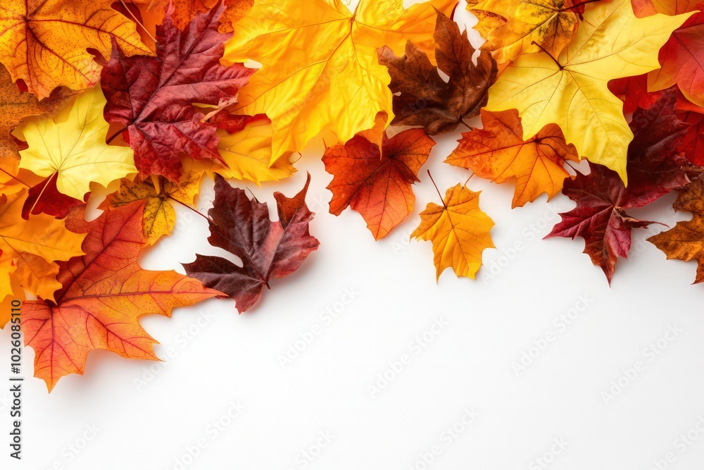 Fototapeta premium fall themed boarder on a white background 