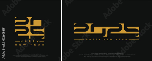 Happy new year 2025 design. With illustration of cut out numbers. Premium vector design for 2025 new year posters, banners, greetings and celebrations.