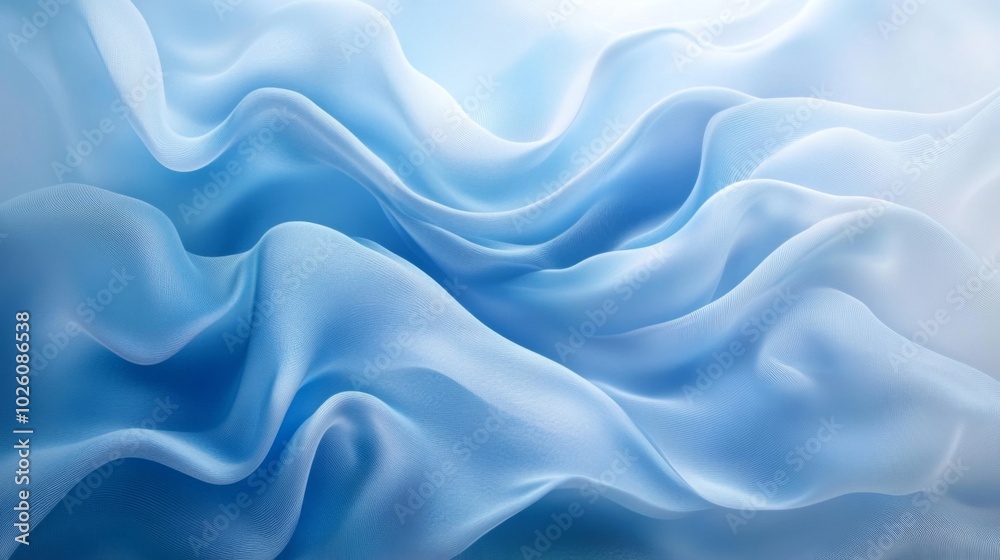 Fototapeta premium Ethereal Blue Silk Waves