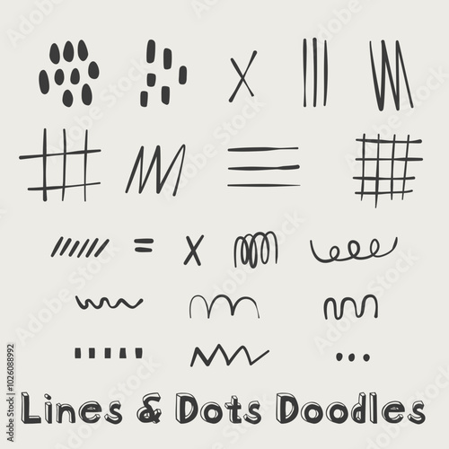 Lines and dots doodles
