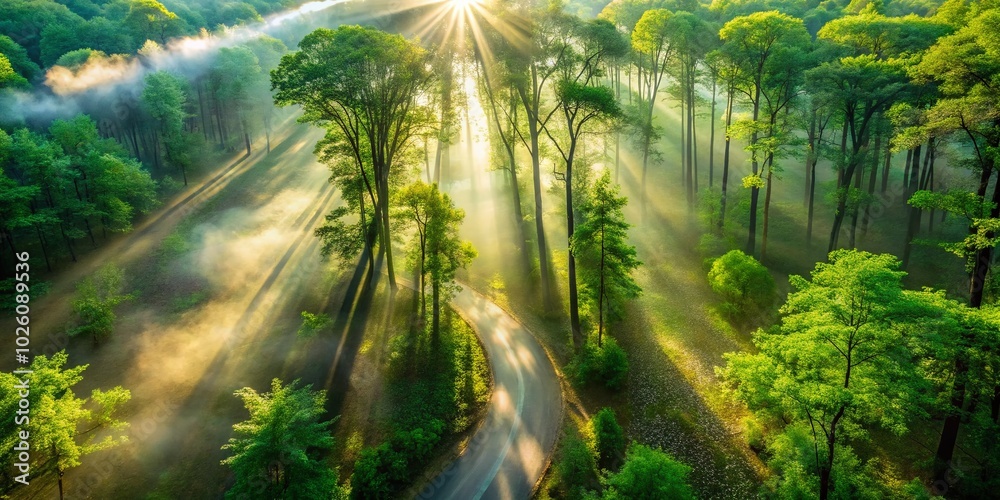 Obraz premium Enchanted Forests with Sentient Talking Trees - Drone Photography Adventure