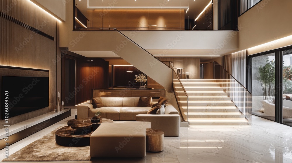 Fototapeta premium Modern Luxury Living Room