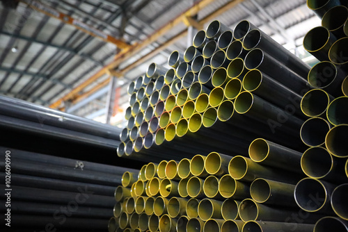 steel pipe product group square pipe Construction steel products such as black steel pipes, image ideas, examples of steel products.metal warehouse industry, 