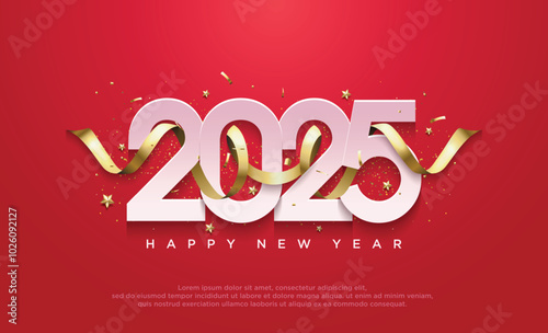 Happy new year 2025 background banner. Premium vector design for Happy New Year 2025 greetings and celebrations.