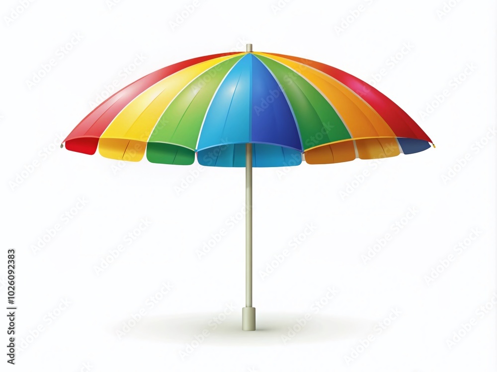 Vector Icon of an Umbrella on Beach with White Background for Summer Relaxation Themes Vector Icon of an Umbrella on Beach with White Background for Summer Relaxation Themes