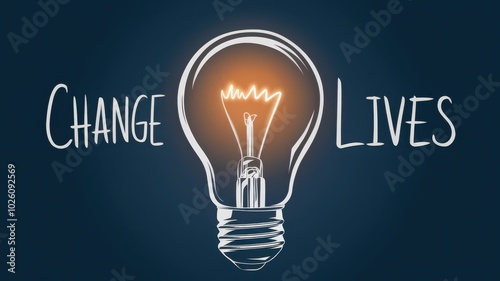 Light bulb symbolizing ideas that inspire change in lives.