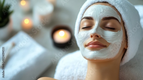 Woman relishing a relaxing facial treatment experience